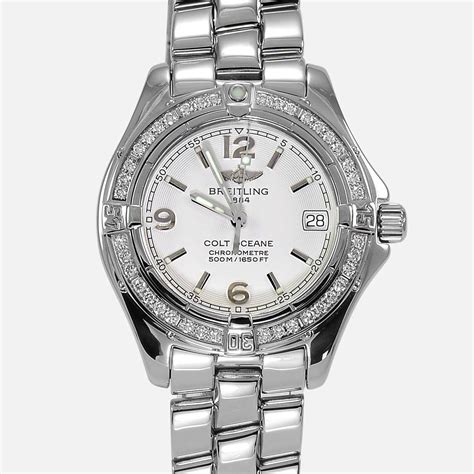 breitling colt lady diamond bezel|Breitling Colt Lady Diamond / Pearl Diamond / Calf / Pin .